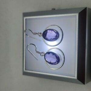 Nwot!! Amethyst 925 sterling earrings handmade